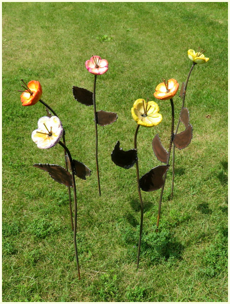 Cement flower stakes